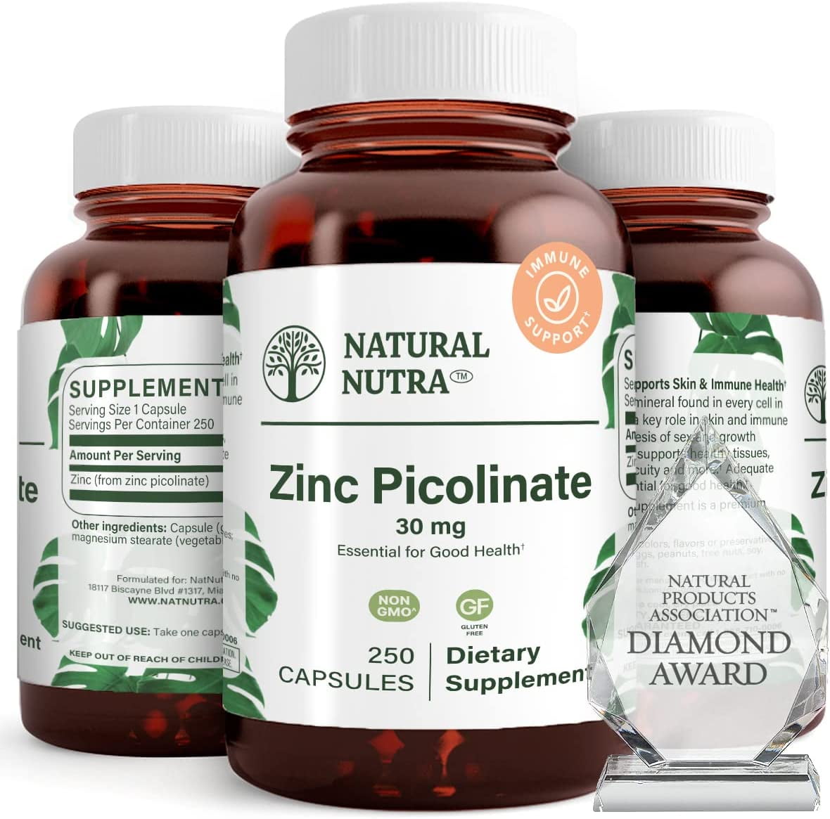 Natural Nutra Zinc Picolinate 30 mg, Bioavailable Supplement 100