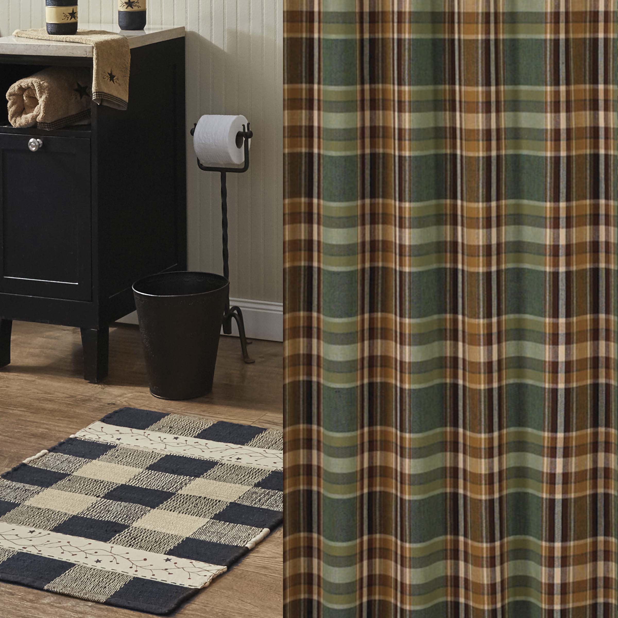 Park Designs Wood River Shower Curtain - Green