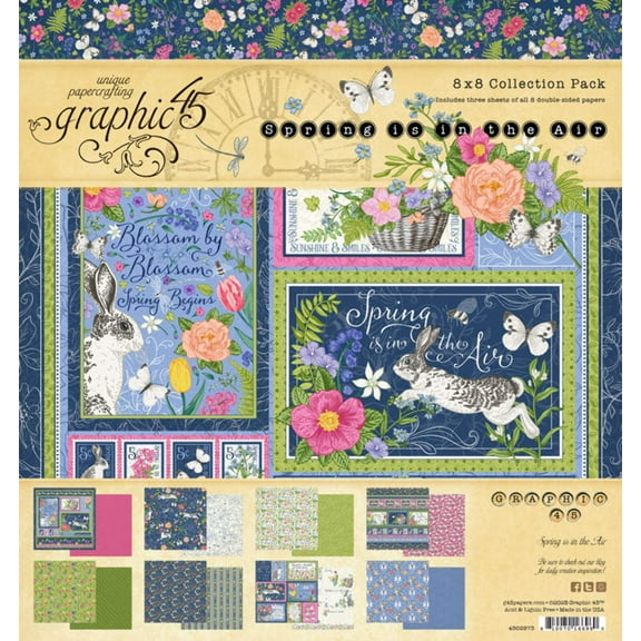 Graphic 45 Collection Pack 8"X8"-Spring Is In The Air