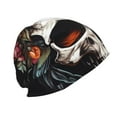 thumbnail image 3 of Gaeub Flower Horn Skull Knit Cuffed Beanie Top Level Beanie Men Women Winter Knit Caps Soft Ski Hat, 3 of 7