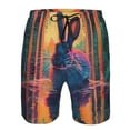thumbnail image 3 of Logiee Neon Rabbit In Archway Print Mens Swim Trunks Quick Dry Board Shorts,Breathable Hawaii Beach Shorts Swimwear Bathing Suits-XX-Large, 3 of 6