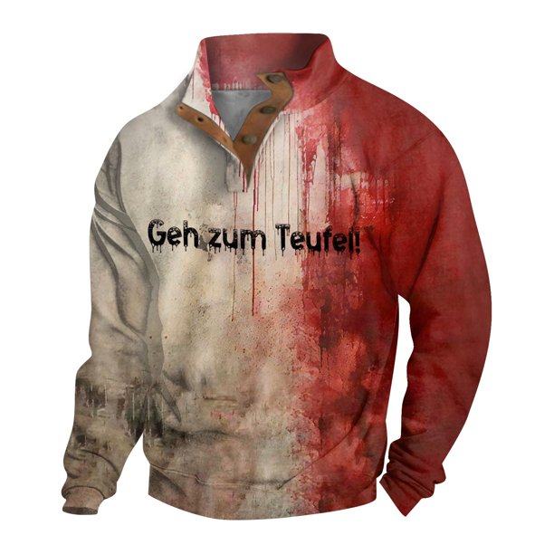 Spring And Autumn Men's Standing Collar Sweatshirt Is Outdoor Casual Sweaters Tops 3XL
