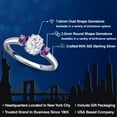 thumbnail image 2 of Gem Stone King 925 Sterling Silver White Moissanite and Purple Amethyst Engagement Ring for Women | 1.22 Cttw | Oval 7X5MM | Gemstone Birthstone | Size 6, 2 of 7
