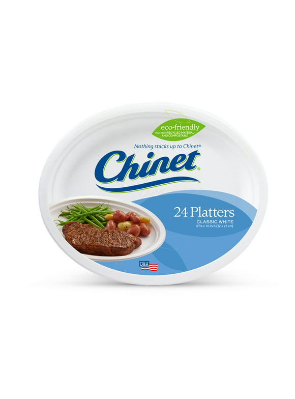 Chinet Classic White Large Platters - 24 Count