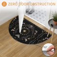 thumbnail image 3 of Half Circle Door Mat 18"×30" Whimsical Lunar Absorbent Door Mat Outside Entrance Lunar Cycle Purple Butterfly Floral Quartzcrystals Black Low-Profile Non Slip Front Rug for Kitchen Bathroom Bedroom, 3 of 9