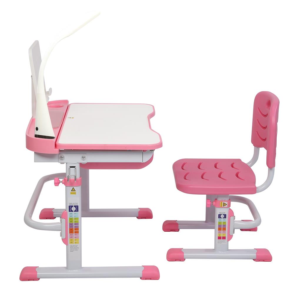 Ktaxon Kids Desk and Chair Set Height Adjustable Children Study Table with Light, Ergonomic Design - image 4 of 12