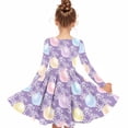 thumbnail image 7 of Xdegoge Funny Kids Girls Easter Holiday Dress Colorful Egg Printed Tween Spring Sundress Knee Length Swing Long Sleeve Cute Festival Party Outfit Casual Play Wear Daily Dress for Teen, 7 of 7