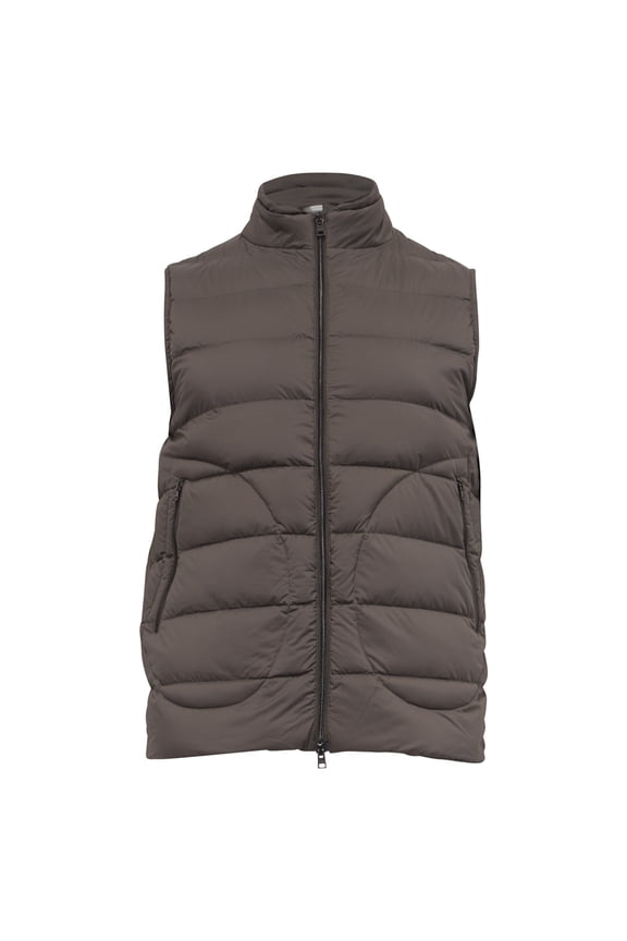 Pre-Owned Herno Zipped Down Vest Jacket with Pockets in Grey Polyamide