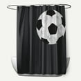 thumbnail image 1 of Simply Daisy 70" W x 73" H Soccer Ball Geometric Print Polyester Shower Curtain, Grey, 1 of 3