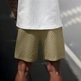thumbnail image 5 of Men's Herringbone Textured Shorts with Drawstring Waist and Pockets Summer Causal Shorts, L, 5 of 7