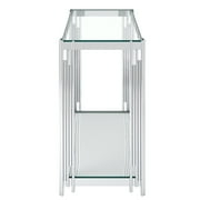 !nspire Collection Contemporary Metal Console Table, Silver