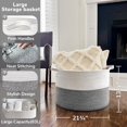 thumbnail image 5 of ZZ Extra Large Wicker Storage Basket, 83L Woven Blanket Storage for Living Room, Round Woven Basket for Clothes, Large Jute Basket, 5 of 6