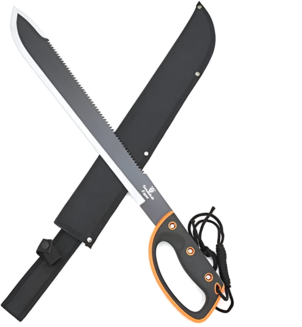 Snake Eye Tactical Sawback Blade Machete with Sheath