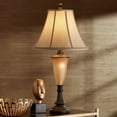 thumbnail image 3 of Kathy Ireland Sorrento Traditional Table Lamp 30" Tall Antique Bronze Glass with Nightlight Flared Bell Shade for Bedroom Living Room Bedside Office, 3 of 6