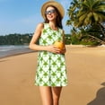 thumbnail image 3 of Logiee Cute green monster Print Summer Dresses for Women,Beach Sleeveless Flowy Pocket Tshirt Tank Sundresses,Women's Sleeveless Dress, 3 of 7