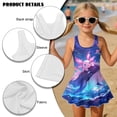 thumbnail image 6 of Yuyamidu Axolotl Dolphin Girls One Piece Swim Suit Dress Skirted Bathing Suit Sleeveless Swimdress Twirly Tankini Swimsuits Quick Dry Tankini Beachwear, 6 of 7