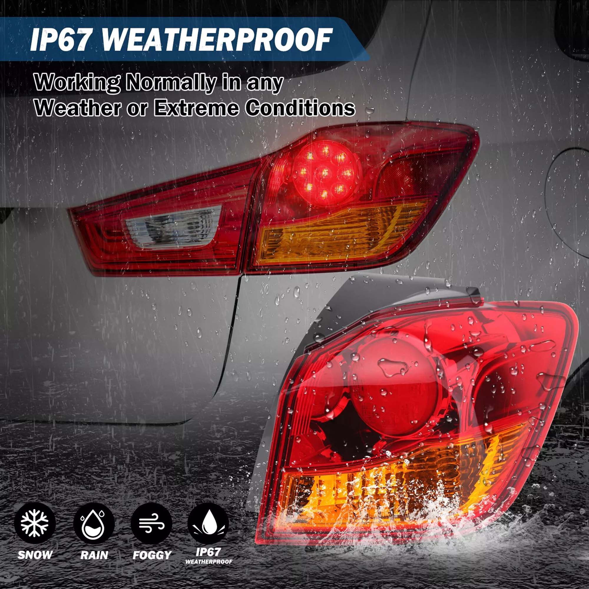 MZORANGE Passenger Rear Tail Light Lamps for Mitsubishi Outlander Sport ASX 2011-2019