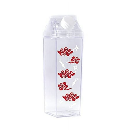

TEASEANDTHANKYOU Clouds Milk Carton Water Bottle 500Ml 16.9Oz Clear