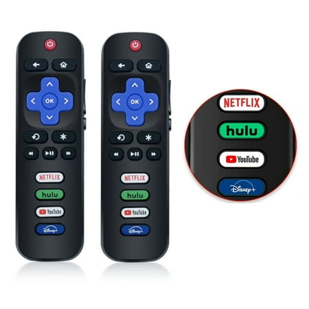 Replacement Remote Control for Roku TV, Compatible with TCL Roku/Hisense Roku/Insignia Roku/Onn Roku/Philips Roku ,NOT for Roku Stick and Box[Pack of 2]