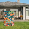thumbnail image 3 of Amhnf Live Happy Floral Garden Flag With Bird And House Design For Home Outdoor Garden Yard Decor 12x18 inch, 3 of 5