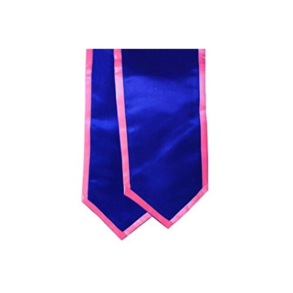 Honors Graduation Academic Stoles/Sashes with Classic End and Trim (Royal Blue w/Pink Trim)