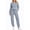 D Grayish Blue, variant on UVN Two Piece Sets for Women Casual Outfits Sets Textured Long Sleeve Shirts and Long Pants Lounge Set Fall Pajama Sets with Pockets