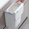 thumbnail image 4 of Kitchen Waste Compost Bin Wall Mount Two Installation Methods Hanging Portable, under Sink Garbage Trash Can, for Cabinet Door Counter Indoor 9L White pole, 4 of 8