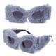 thumbnail image 5 of Gafas de sol de felpa con forma de ojo de gato para mujer, modernas y cómodas, de estilo punk. Gris, 5 of 9