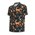 thumbnail image 3 of Daiia Forest Elf Pattern Men’s Polo Shirts,Solid Deck Shirt,Classic Fit, Breathable Cotton Polo for Casual and Sport Wear-Large, 3 of 9