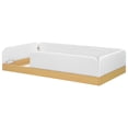 thumbnail image 5 of Euroco Upholstery Twin Platform Bed, Floor Bed with Storage and Guardrails, Natural, 5 of 13