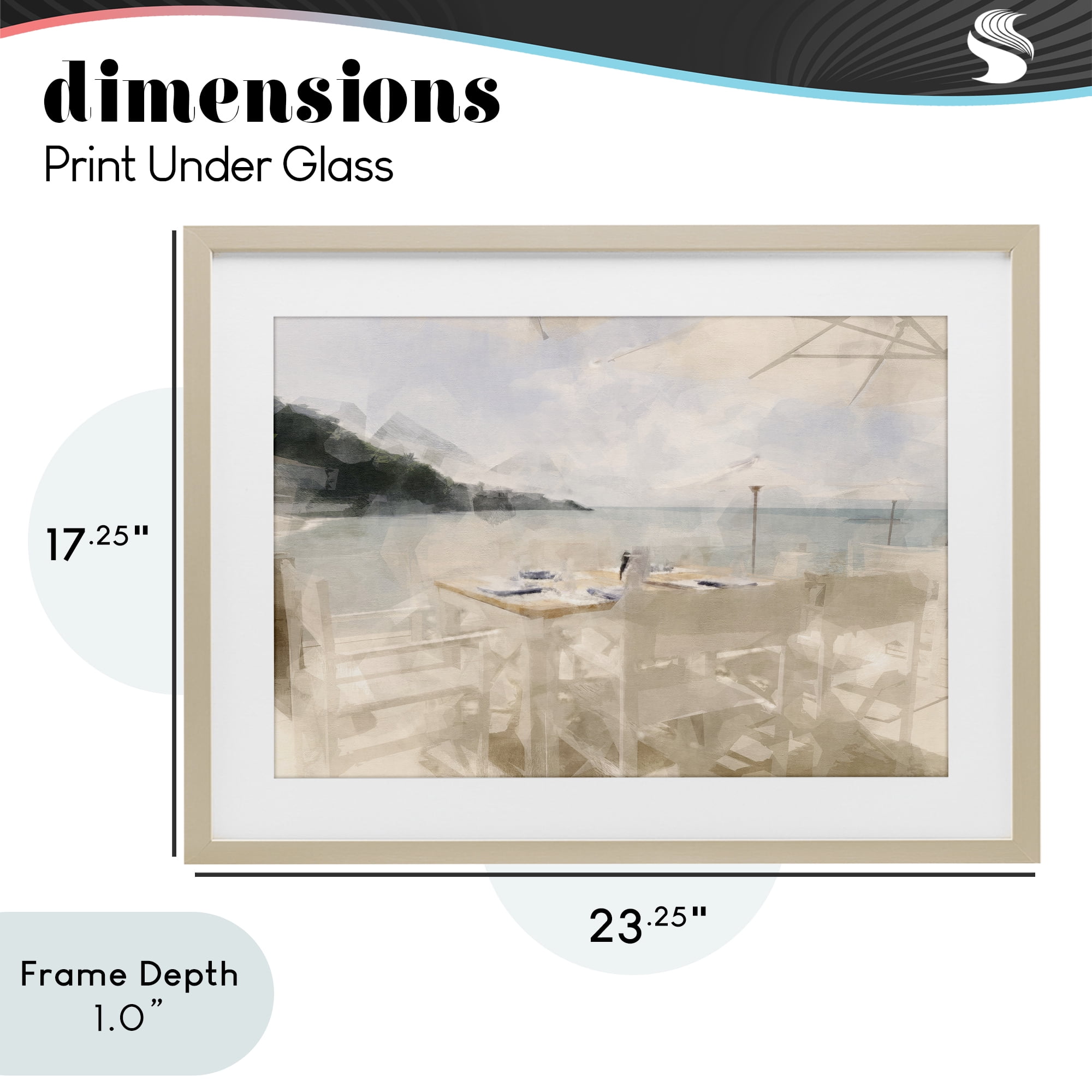 Stupell Industries Table By The Sea Birch Framed Print Under Glass, design by Noah Bay