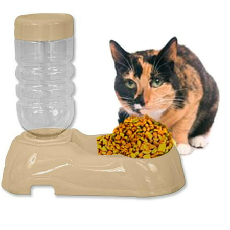 Plastic Pet Dog Puppy Cat Automatic Water Food Dispenser Combo Dish Bowl