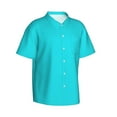 thumbnail image 2 of Fotbe Aqua Hawaiian Shirt For Men Unisex Summer Beach Casual Short Sleeve Cotton Linen Button Down Shirts-Large, 2 of 9