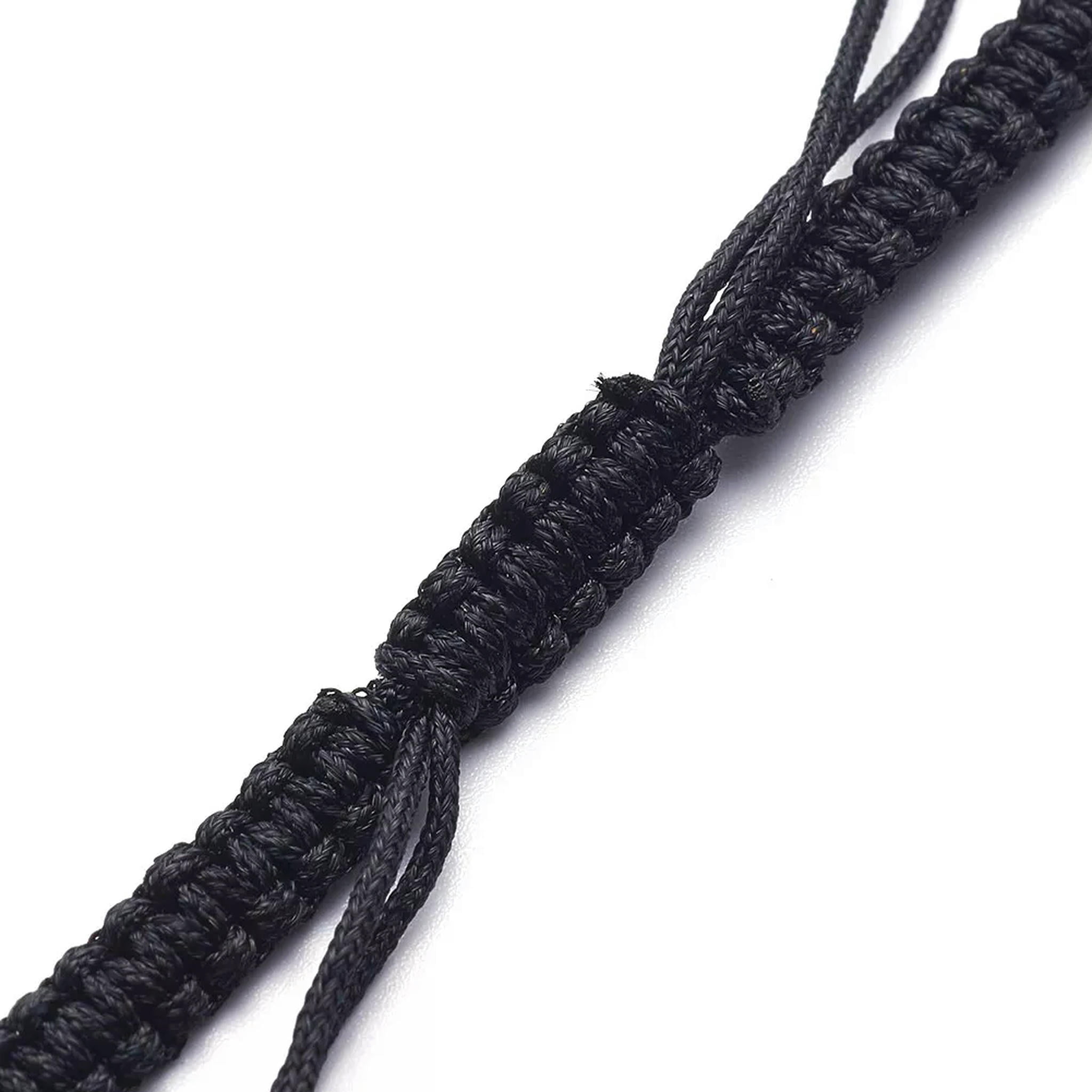 U8MO 50 Braided Nylon Cord Bracelets Bases Adjustable Bracelet Making Black 100~110mm