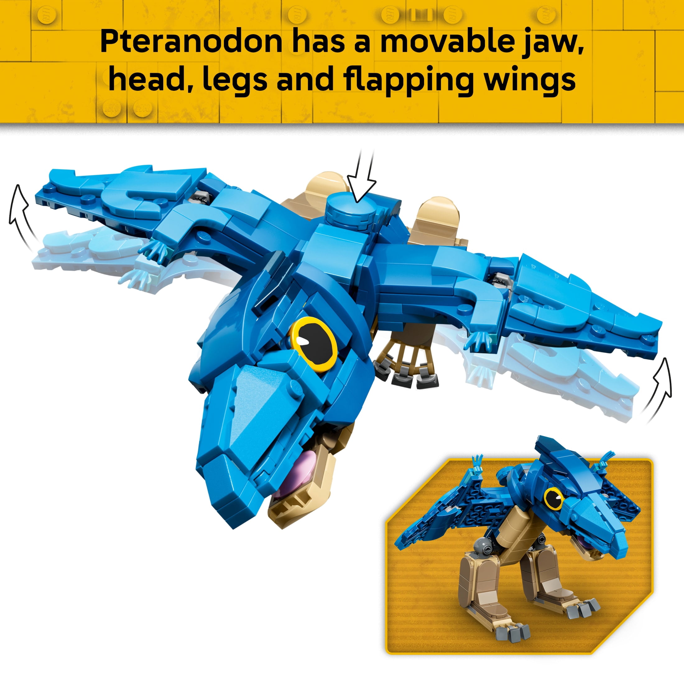 LEGO Jurassic World Baby Dinosaur: Pteranodon - Building Toy for Boys & Girls, Ages 7+ - Posable Dinosaur Toy - Gift for Kids' Birthdays - 77977