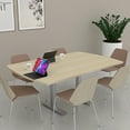 thumbnail image 2 of 6 Person Arc Rectangle Meeting Room Table Metal T Bases Data Electric, 2 of 6