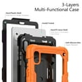 thumbnail image 5 of 3 Layer Case for Lenovo Tab M9 9.0" 2023, for Kids Heavy Duty Protective Case with Screen Protector & Stylus Holder & 360 Rotating Stand Hand/Shoulder Strap for Lenovo Tab M9, Orange, 5 of 10