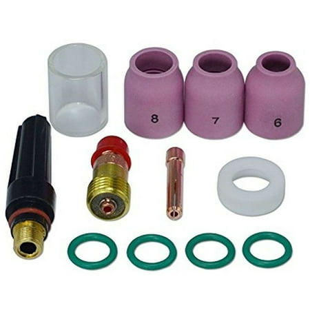 

Goodhd 12Pcs TIG Stubby Gas Lens 17GL332 3/32\ 10 Cup Alumina Nozzle Kit Fit DB SR WP