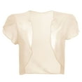 thumbnail image 3 of Delayuji Womens Shrug Chiffon Cardigans Open Front Thin Shawl Chiffon Short Cardigan Short Sleeve Cardigan for Evening Dressy, 3 of 3