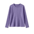 thumbnail image 5 of Matching Sets Women Clothing Fall Winter Two Piece Outfit Sets for Women Wide Leg Pants Ribbed Knit Winter Purple S, 5 of 9
