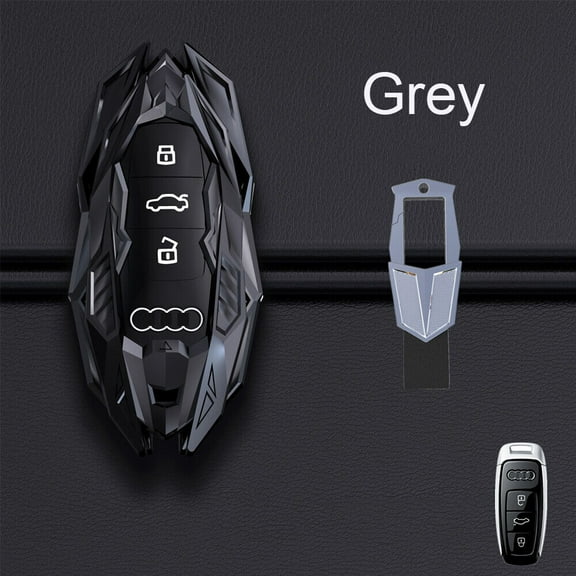 Metal Key Fob Cover for New Audi A3 A6 A7 Q7 Q8 S6 RS7 S3 SQ7 SQ8 Case Keychain