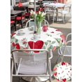 thumbnail image 4 of Outdoor Tablecloth with Umbrella Hole and Zipper, Valentines Love Heart Round Table Cloth 60 Inch Waterproof Tablecloth, Eucalyptus Red Love Heart Picnic Table Cover for Patio Camping, 4 of 7