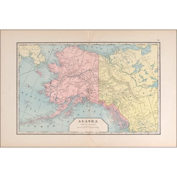 24"x36" Gallery Poster, map of alaska 1901
