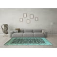 thumbnail image 3 of Ahgly Company Indoor Round Oriental Light Blue Industrial Area Rugs, 5' Round, 3 of 4