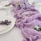 thumbnail image 2 of Nvzi Camino de mesa de gasa para boda romántica, estilo rústico bohemio, elegante decoración natural de gasa, 35 x 118 pulgadas (morado), 2 of 2