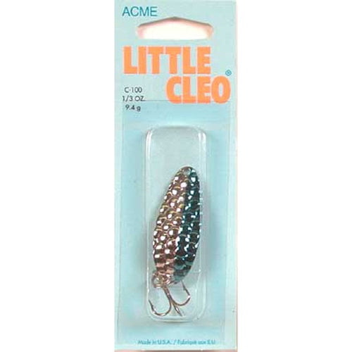 Acme Tackle Little Cleo Fishing Spoon Hammered Nickel & Blue 1/3 oz.