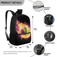 thumbnail image 5 of HUIACONG Fire Softball Backpack for Elementary Students Large Capacity Ergonomic Padded Straps Wear‑Resistant for Boys Girls Ages 6‑18 Daily Use, 5 of 6