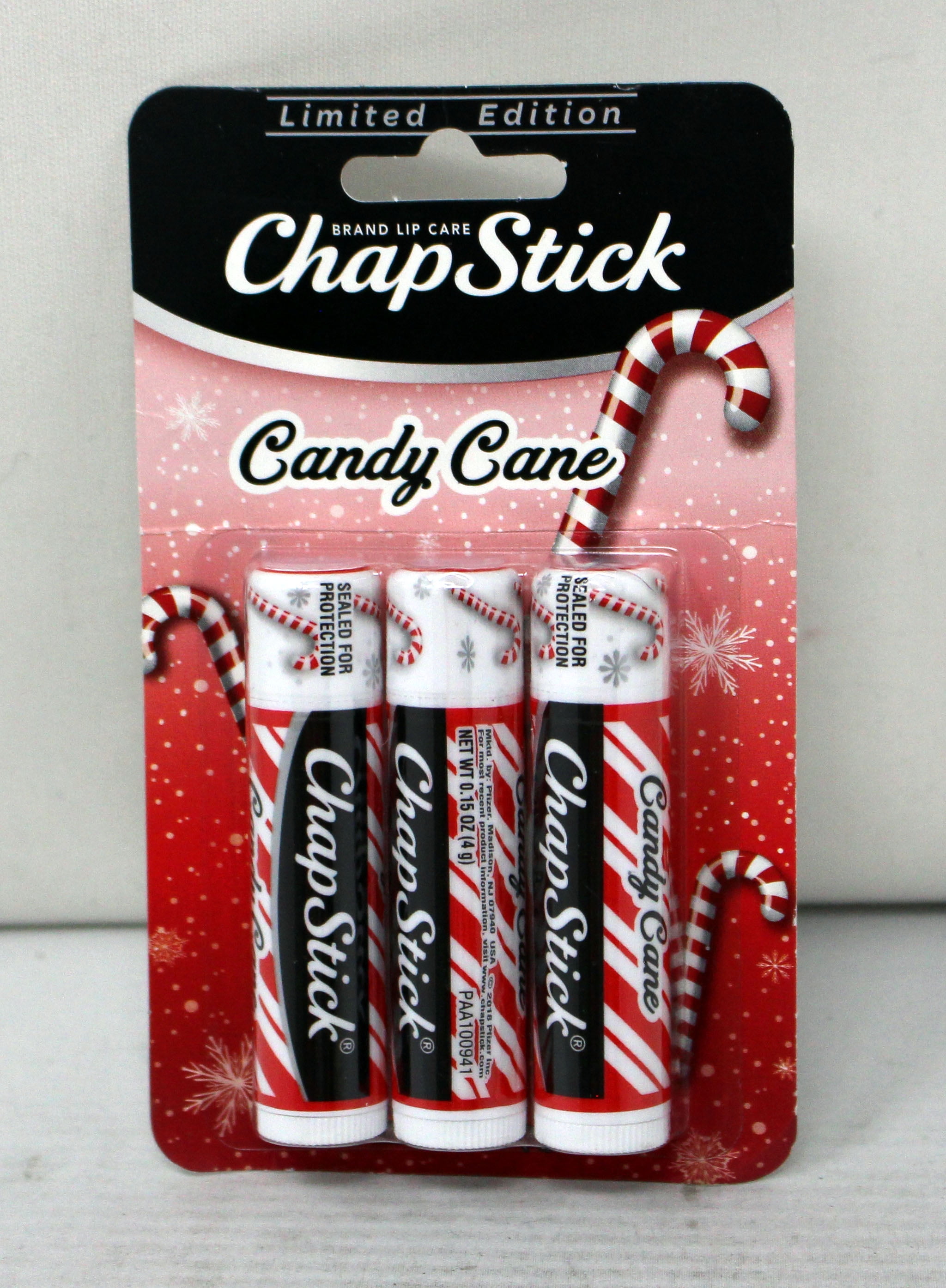 chapstick brand chapstick on Chapstick Lip Balm Candy Cane Limited Edition 3 Count Pack Of 2 Walmart Com Walmart Com