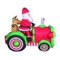 thumbnail image 2 of Celebrations 9069542 6 ft. Inflatable Santa with Tractor, Red & Green, 2 of 3