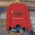 thumbnail image 6 of SYMOID Womens Red Christmas Sweatshirt, Cotton Oversized Crewneck with Funny Slogan & Tangled Lights Print, Loose Fit S-XXL,Size 2XL, 6 of 6
